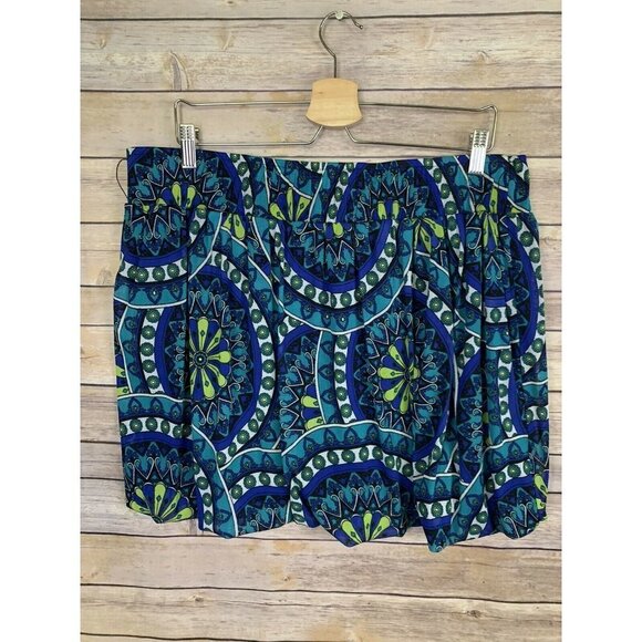 Maurices XL Bubble Style Skirt Green Teal Floral - Picture 5 of 10